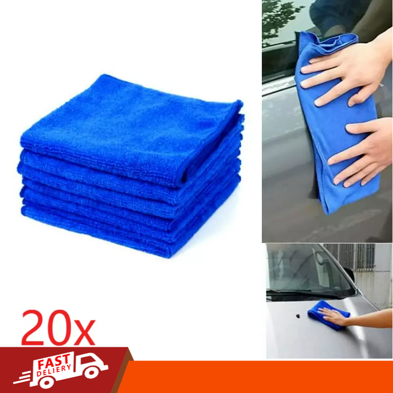 20PCS Soft Microfiber Cleaning Cloths for Car Detailing & Polishing Scratch-Free