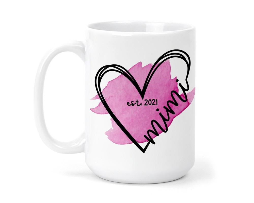 Mimi Heart Mug Custom Year Mothers Day Gift For Grandma New Mimi Gift Coffee
