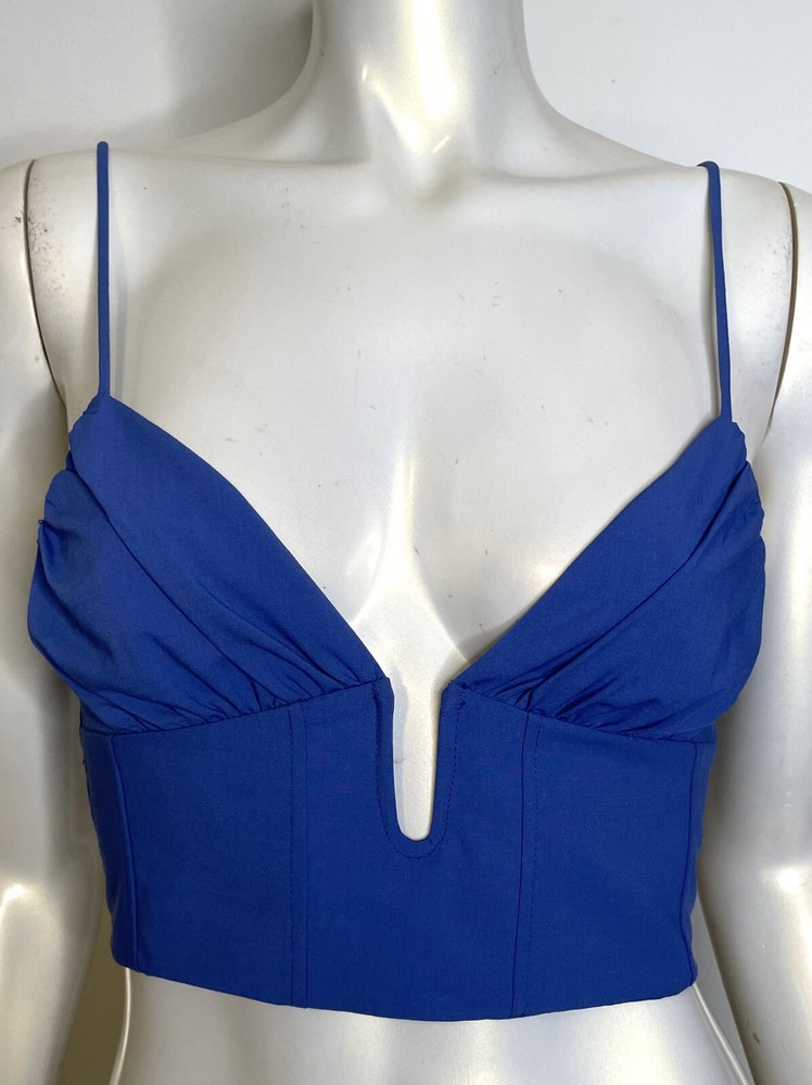 Zara Purple Boho Festival Bustier Top with Spaghetti Straps