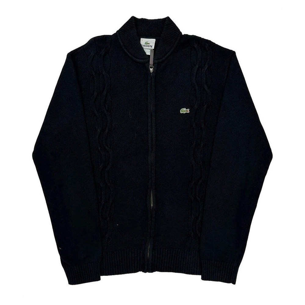 Lacoste Track Jacket - Medium Black Cotton