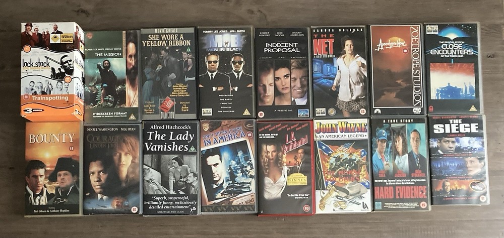 VHS Bundle Job Lot Action, Thriller, SciFi, Western & Crime x18 Tapes Ritchie