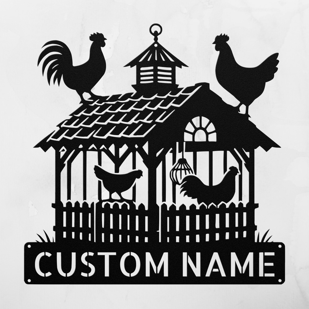 Custom Chicken Coop Metal Sign Personalized Gift for Home Garden Decoration Farm