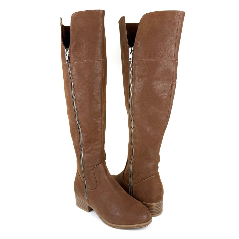 MIA Women's Carsyn Side Zip Knee High Riding Boots Brown Size 4