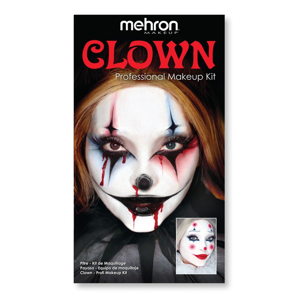 Professional Clown Makeup Kit for Students with Easy Mehron Instructions