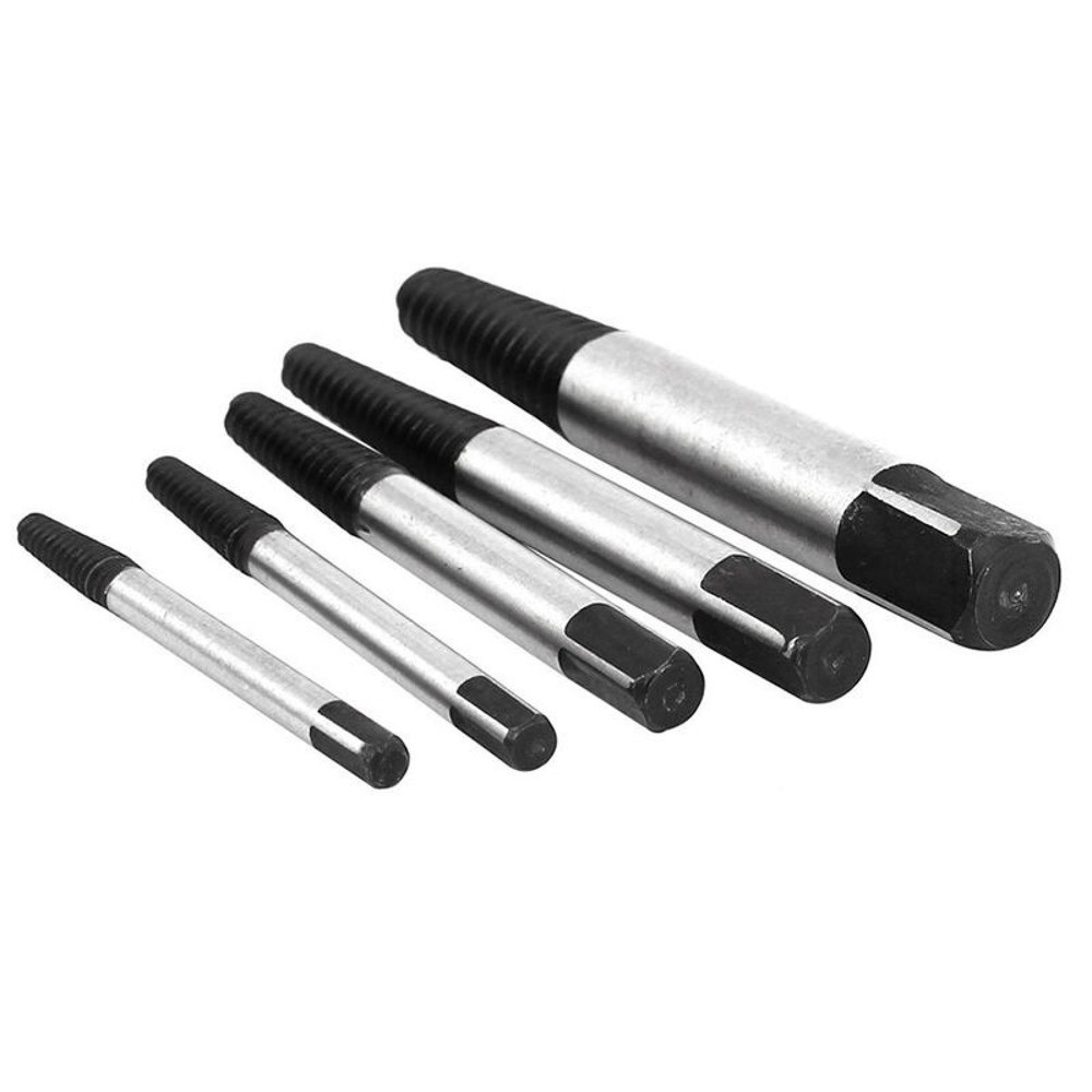 5pc Bolt Screw Remover Kit for Broken Extractor Studs Reverse Thread EZ Out
