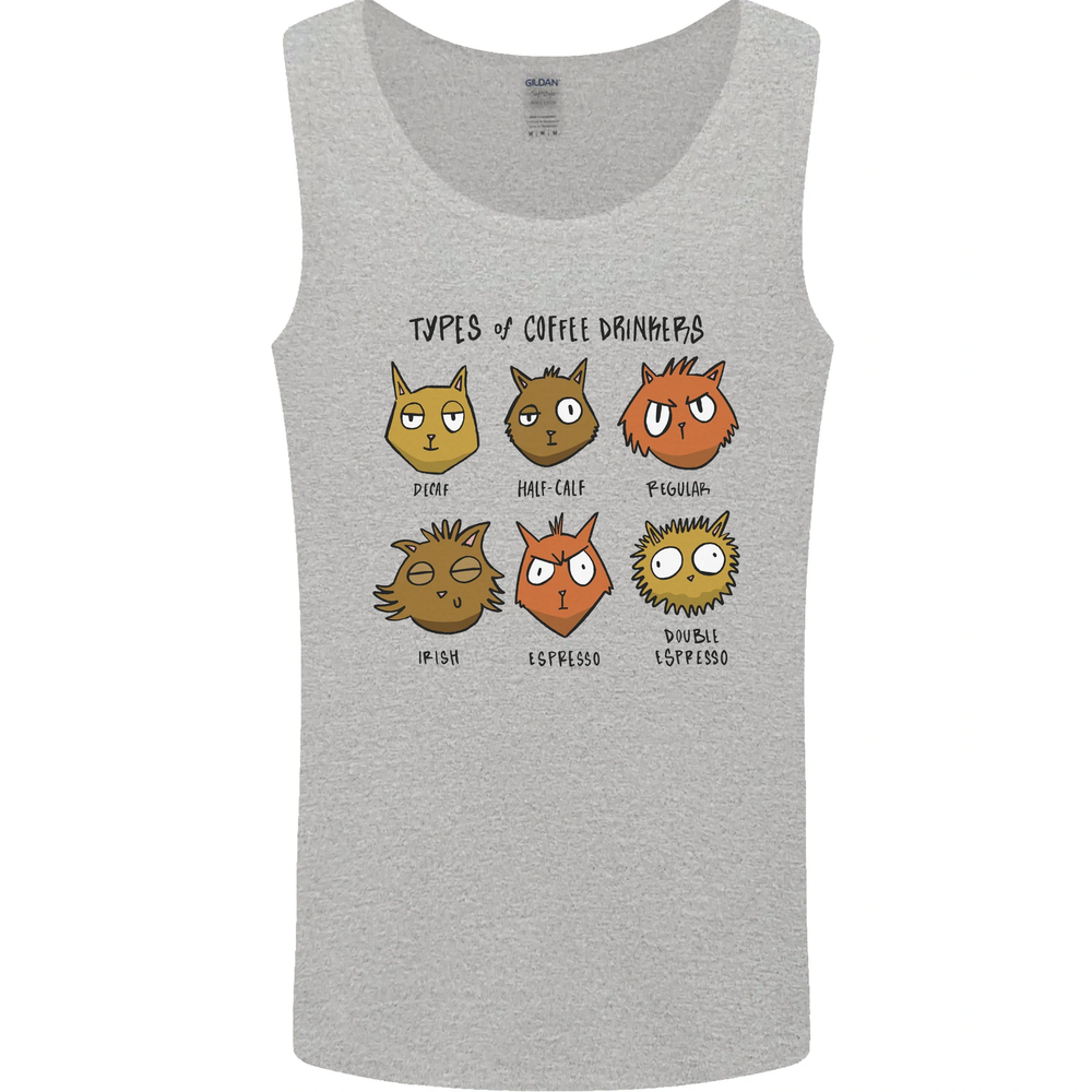 Cats Types of Coffee Drinkers Mens Vest Tank Top