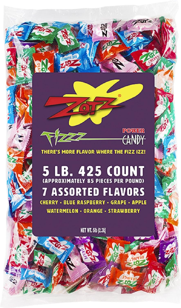Zotz Fizzy Bulk Candy (Assorted, 425 Units)- Hard Candy Individually Wrapped- As