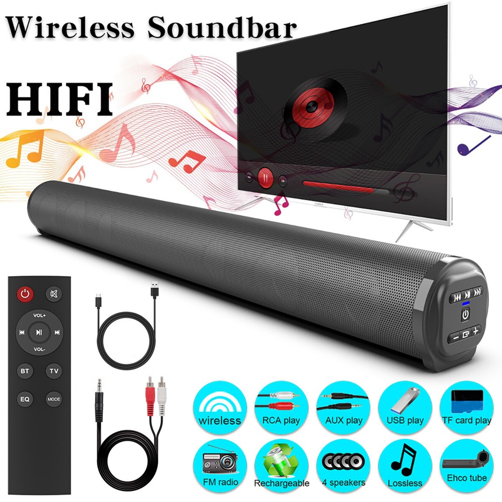 22'' Wireless Bluetooth TV Theater Subwoofer Soundbar Sound Bar Computer Speaker