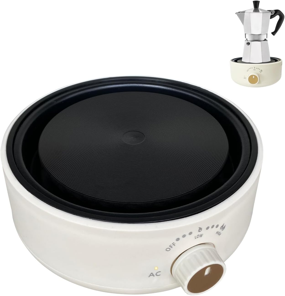 Placa caliente portátil, estufa eléctrica - placa térmica de 500 W, quemador individual, calor eléctrico