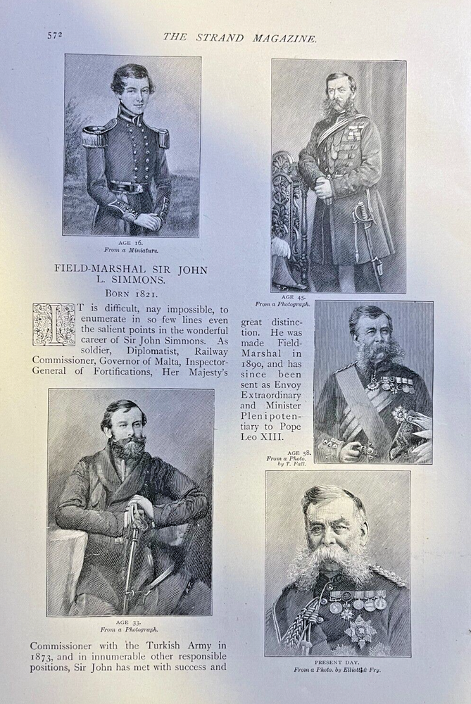 1898 Field Marshal Sir John L. Simmons illustrated
