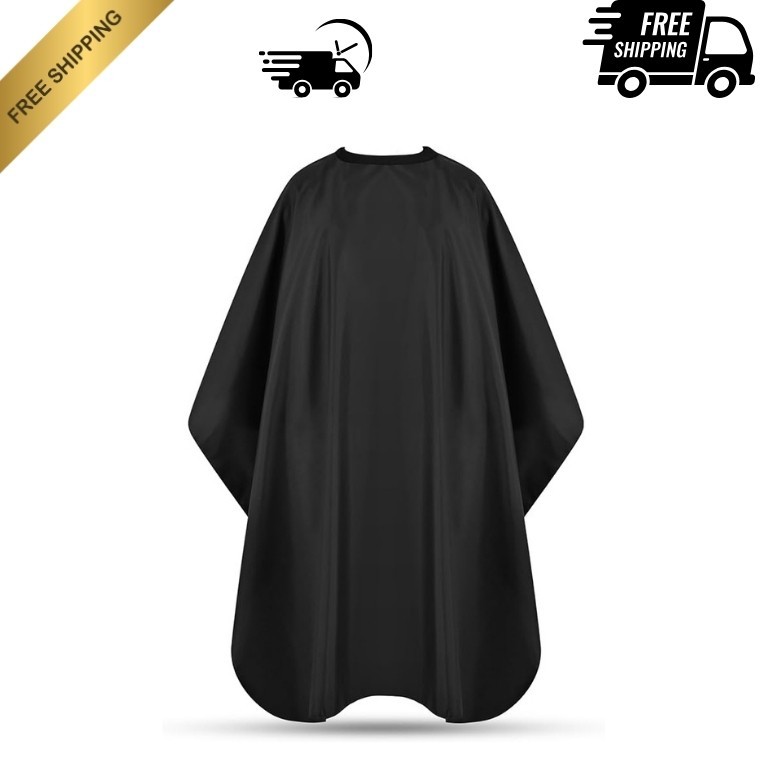 Hair Cutting Cape with Adjustable Snap Closure, Professional Barber Cape,...