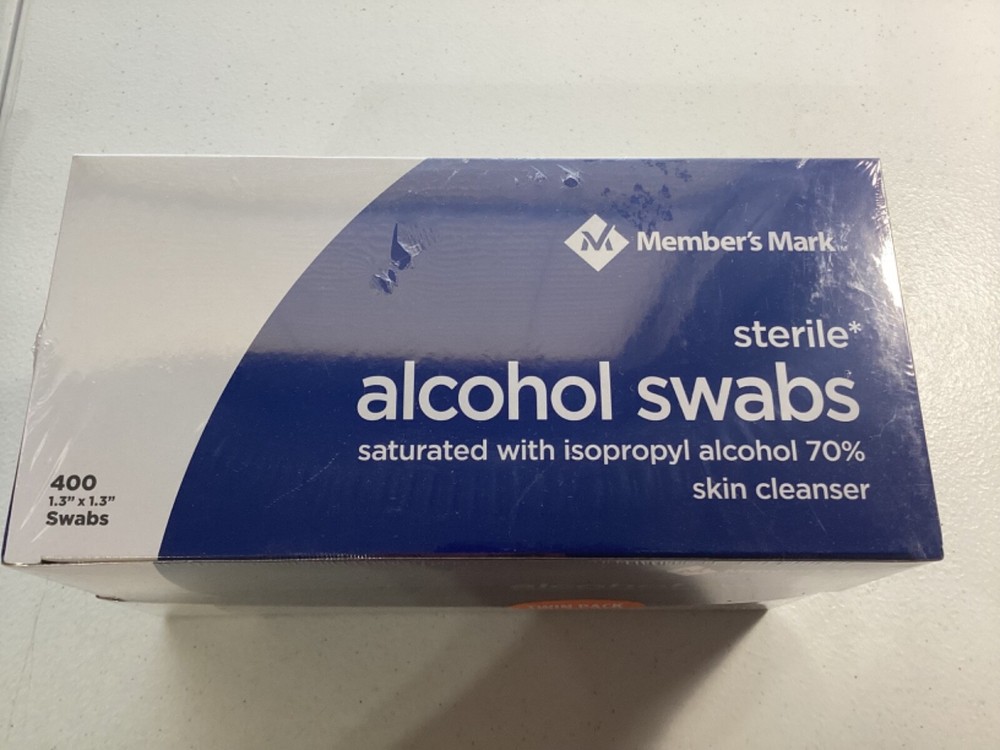 Members Mark Alcohol Swabs NIB Sealed 800 Count 70% Isopropyl Individual Wrap-image