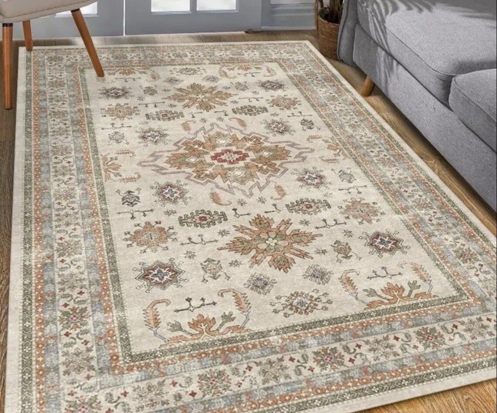 3x5 Vintage Boho Faux Cashmere Rug New Wrapped Machine Washable Moroccan Style