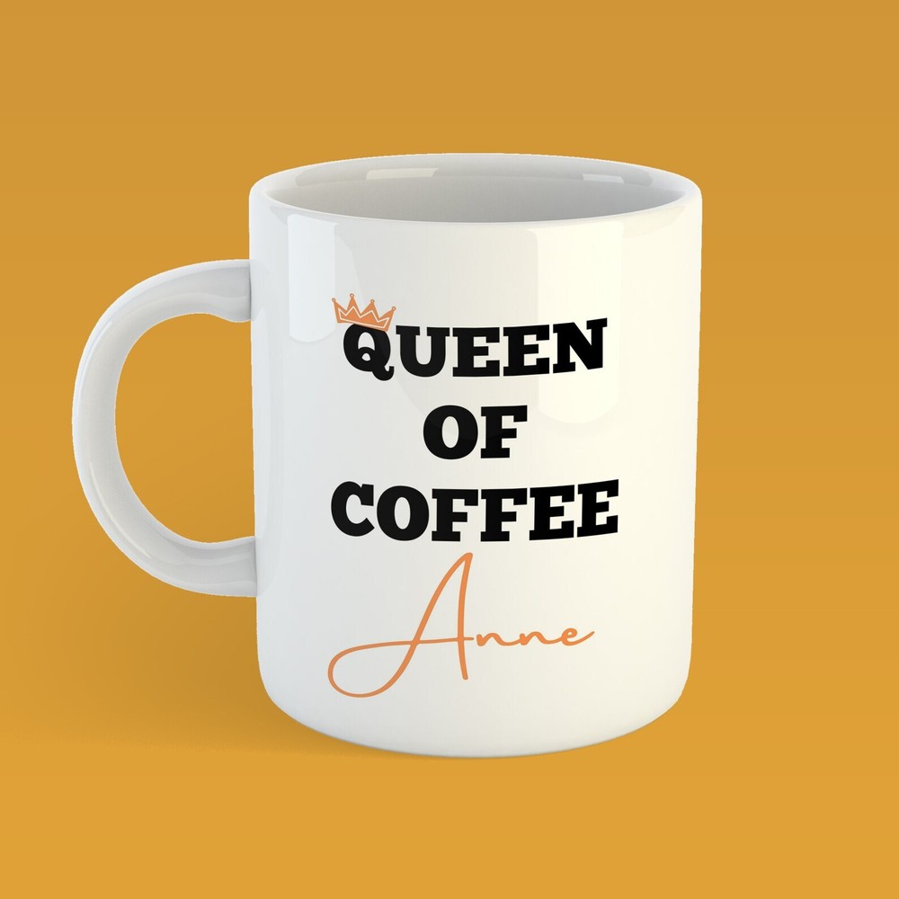 Personalised Queen Of Coffee King Of Coffee Mug Personalised Gift Mug Mug With