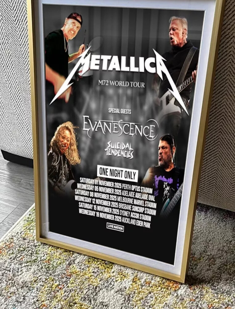 Metallica - 2025 Australia and New Zealand M72 Tour Poster
