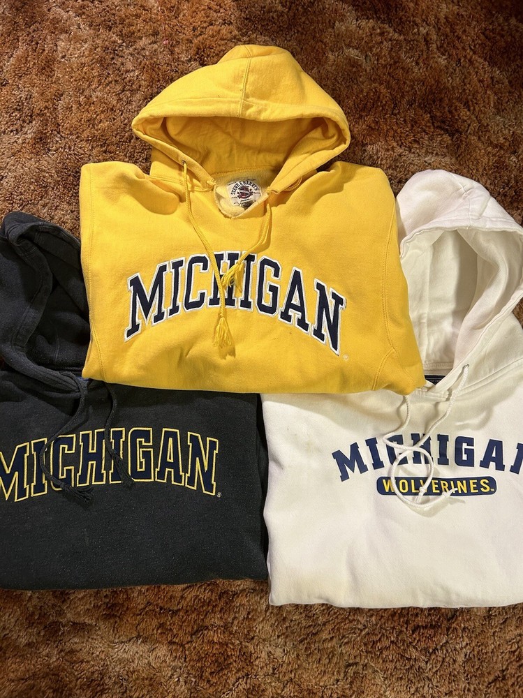 3 Assorted Michigan Wolve Football Hoodies, Champs and Steve&Berrys, Great Cond.