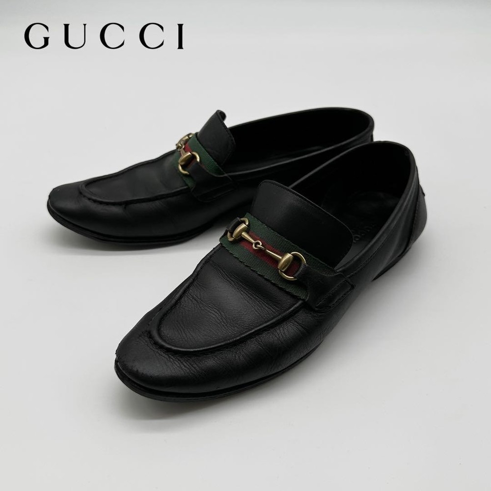 Vintage Gucci Horsebit Leather Loafers US Women's 6 Black Japan Import