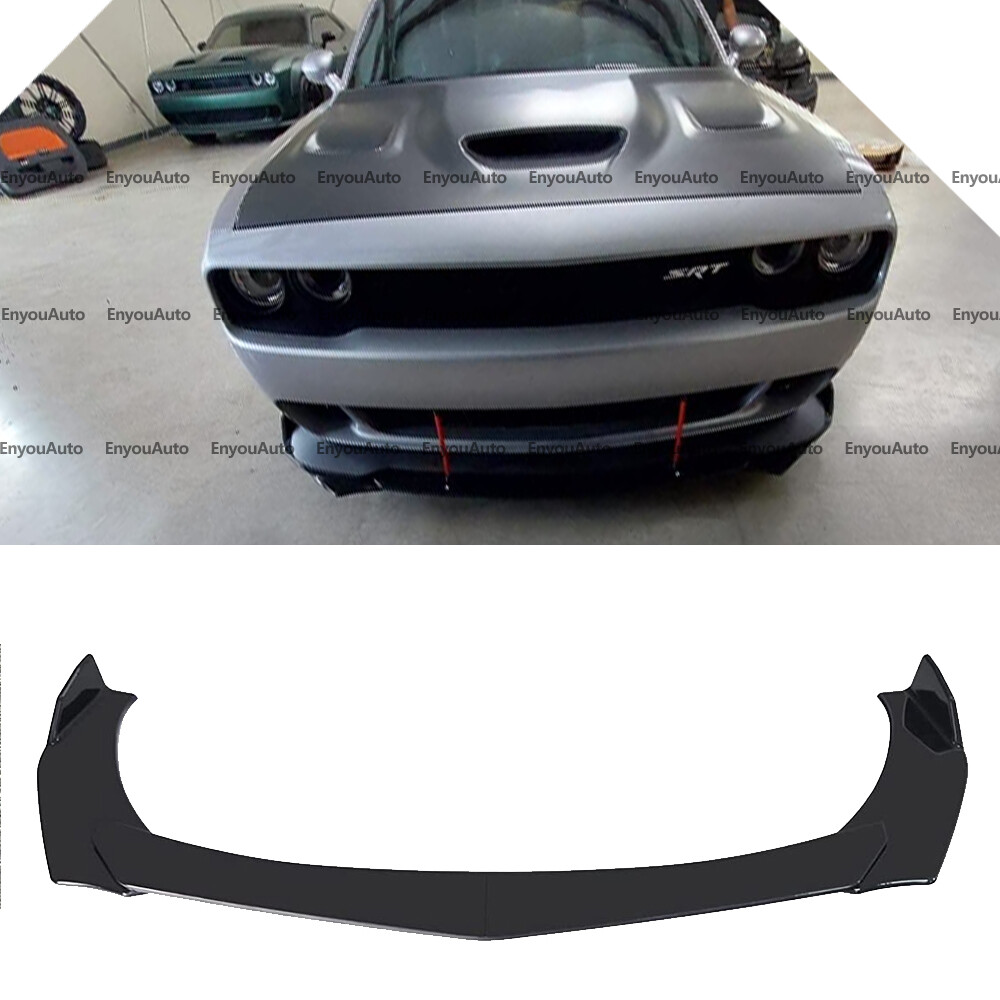 For Dodge Challenger SRT SXT Front Bumper Lip Spoiler Splitter Glossy Black