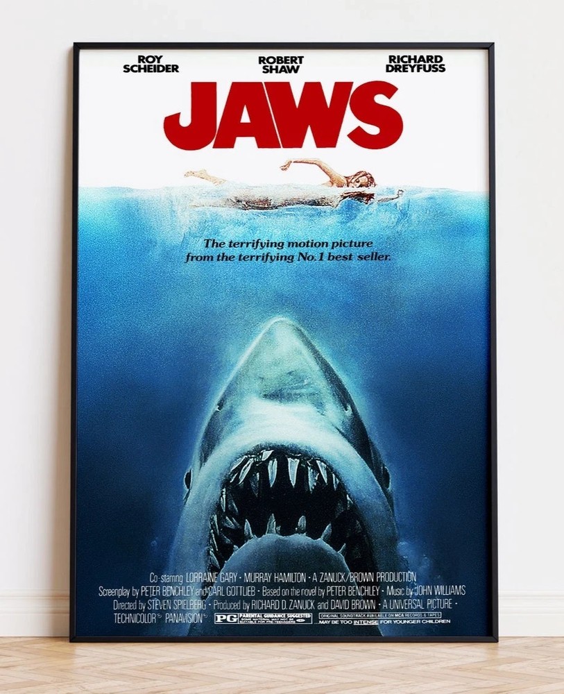 Jaws Movie Poster - Classic Film Wall Art Print - High Quality Home Decor