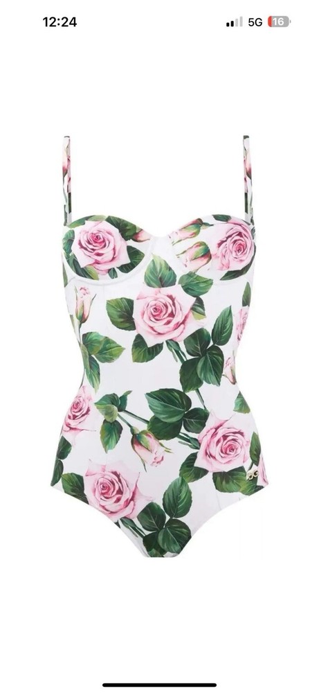 Dolce Gabbana Roses Size 5 Italian Swimsuit