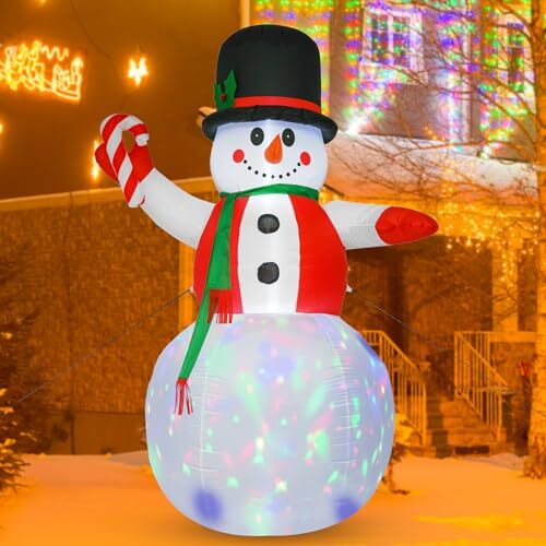 8FT Inflatable Snowman Christmas Decoration, Christmas Inflatable 8FT Snowman