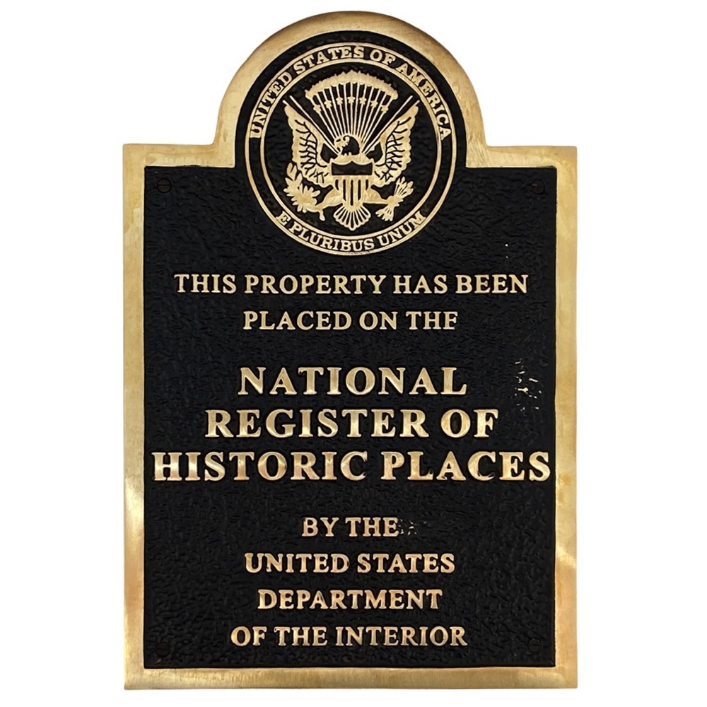 National Register of Historic Places Plaque in Heavy Solid Brass Sign