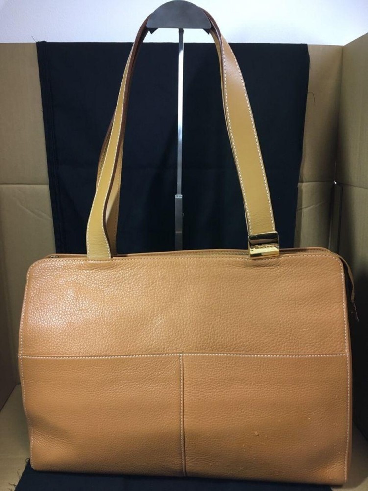 Burberry Shoulder Bag Nova Check Leather Brown Authentic F1205344