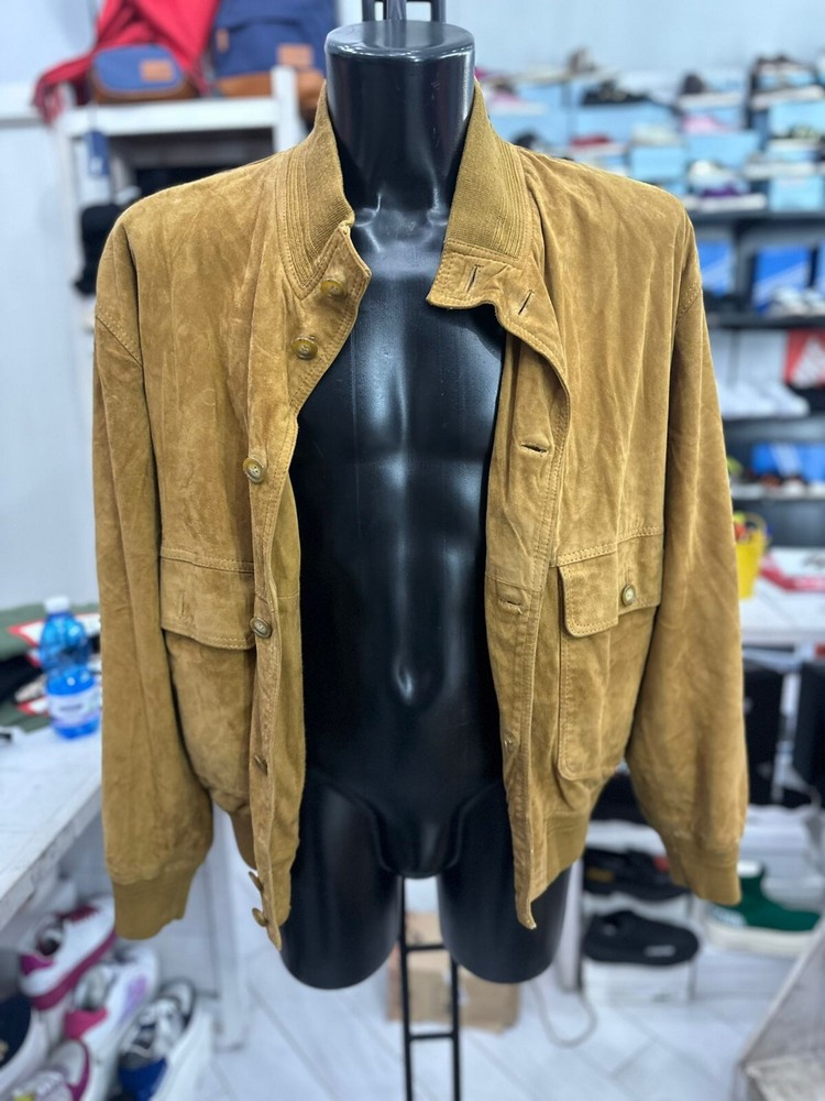 Vintage Men's Camel Leather Jacket Size 54 LLV391