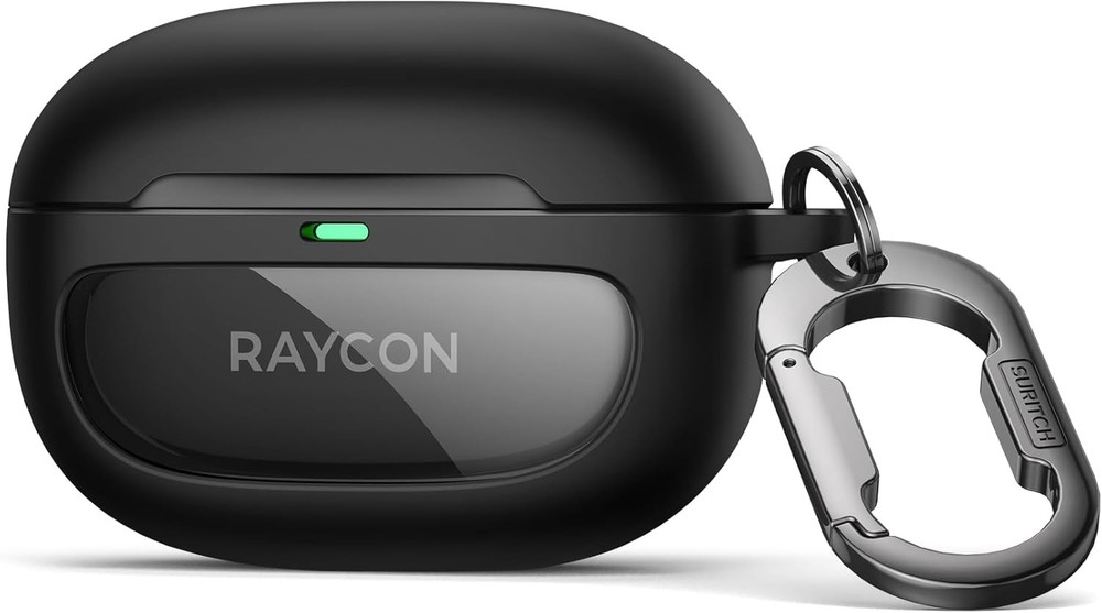 SURITCH Case for Raycon Everyday Earbuds Plus, Shockproof Magnetic Black