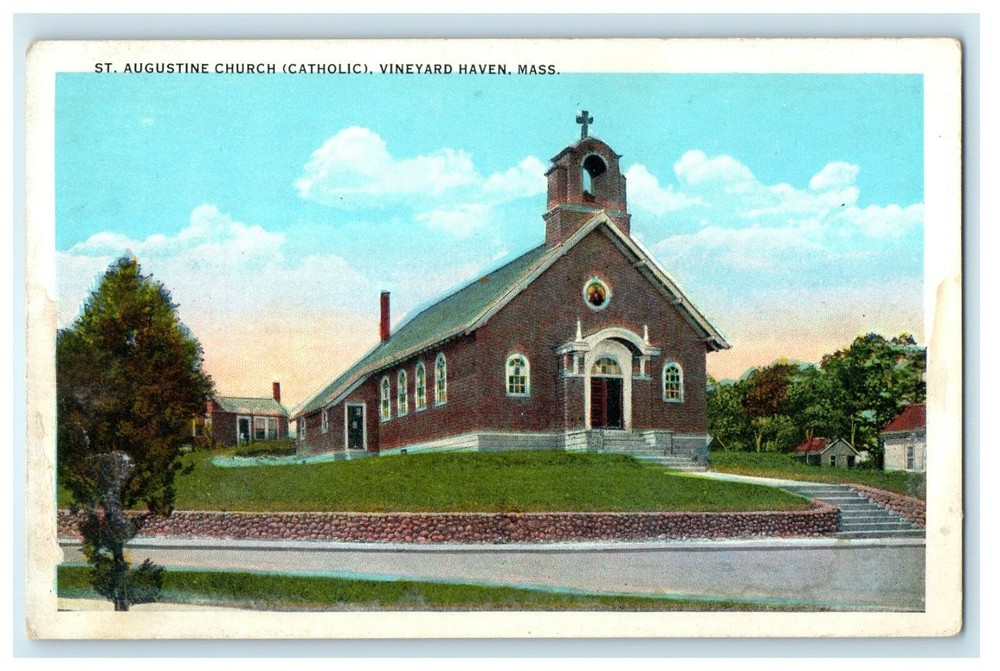 1930 St. Augustine (Catholic) Church, Martha's Vineyard Haven MA Postcard