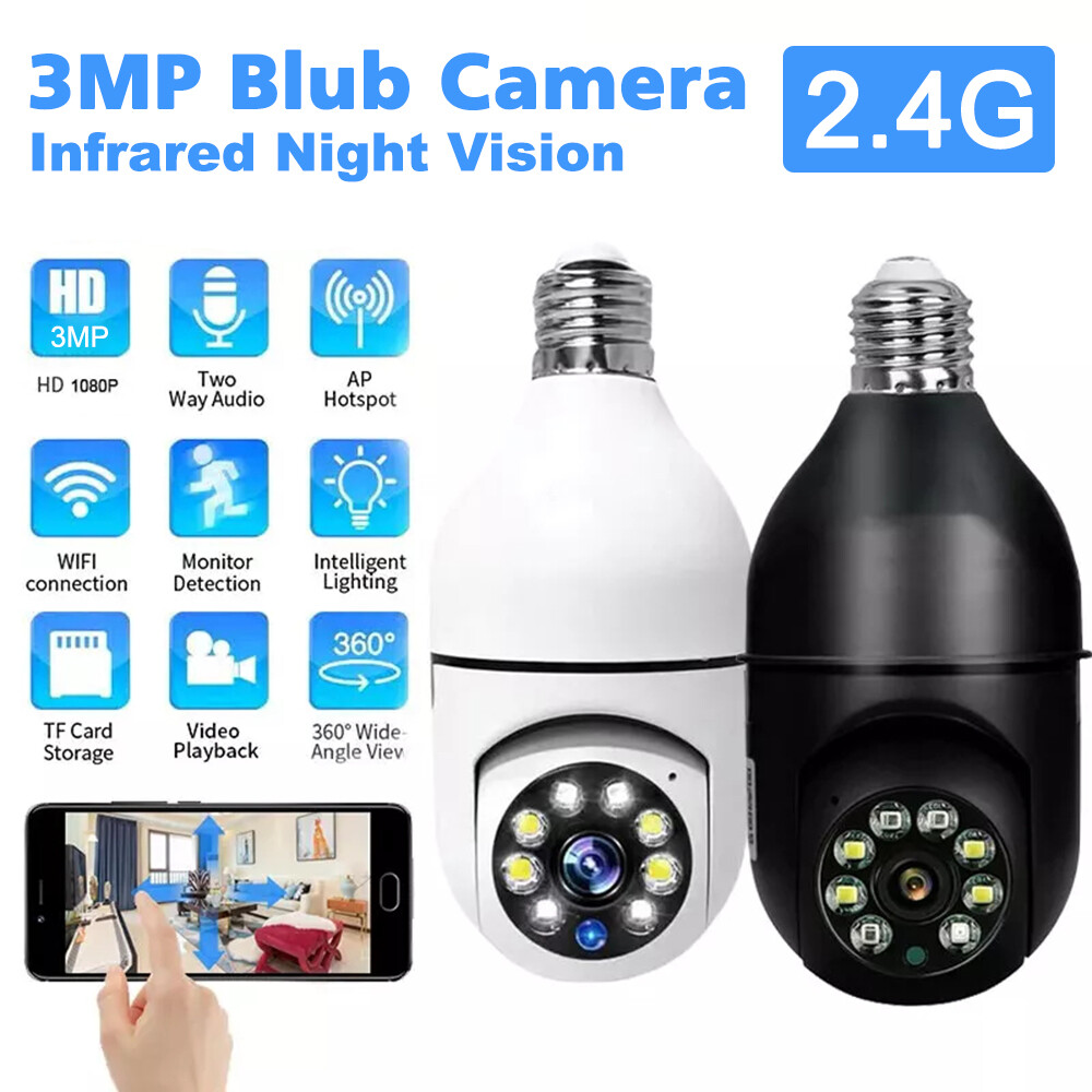 Wireless Security 360° 1080P IP E27 Light Bulb Camera WiFi IR Night Smart Home