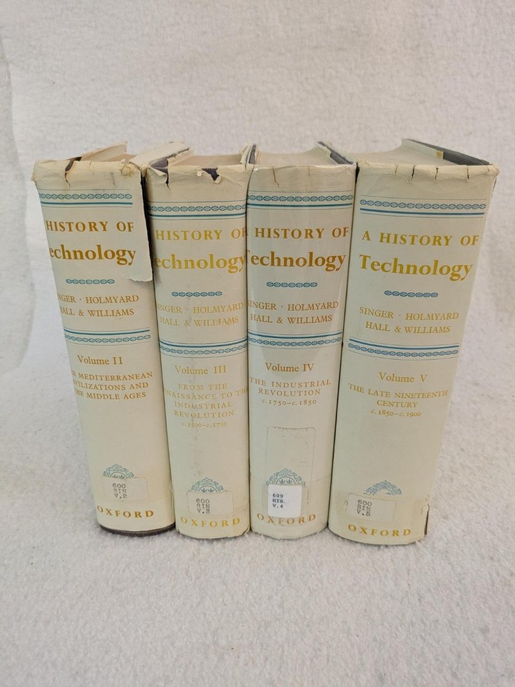 Lot of Singer, Holmyard, Hall & Williams A HISTORY OF TECHNOLOGY Volumes 2-5