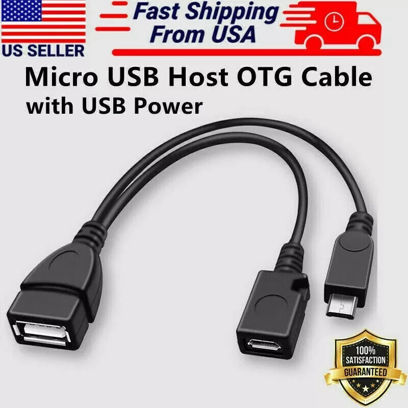 Micro USB OTG Host Cable with Power for Android Tablets Samsung HTC Nexus LG