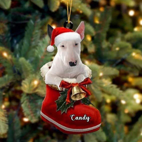 Custom Bull Terrier Acrylic Ornament   Christmas Ornament 2024  Pet Decor