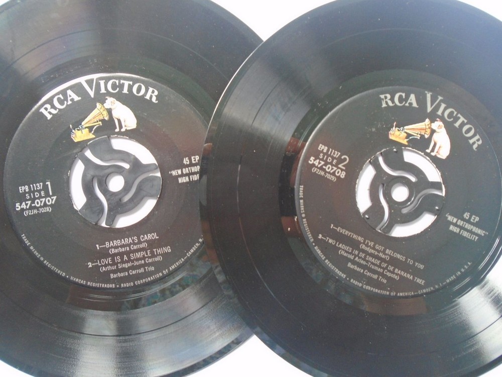Barbara Carroll Barbara's Carol 2xEP RCA Victor 470707 EX/EX 1950s US pressing,