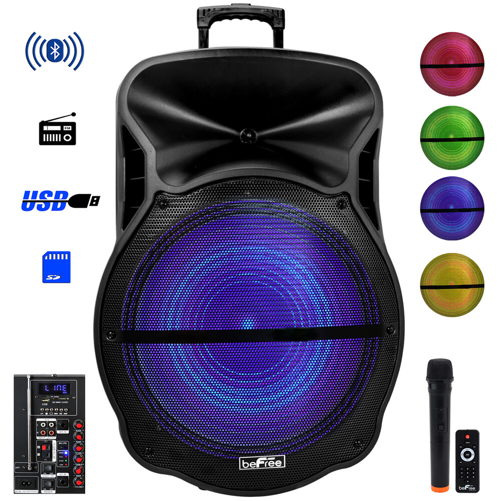 BEFREE SOUND BFS-5900 18 Inch Portable Bluetooth Party Speaker in Black