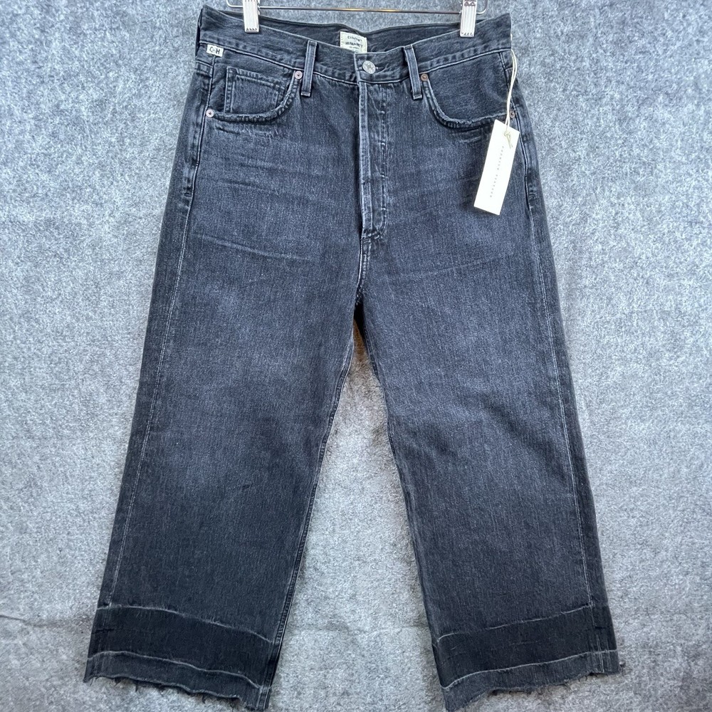 Citizens of Humanity Sacha High Rise Wide Leg Jeans Womens 29 Black Too Late