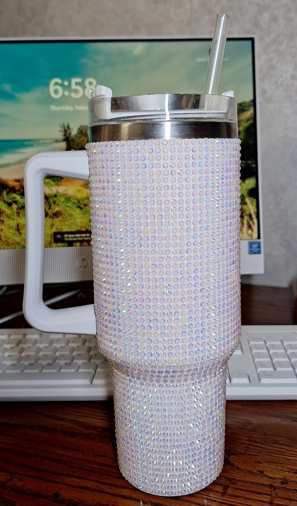 Boss Babe Rhinestone Tumbler Stainless Steel 40oz with Handle And Straw