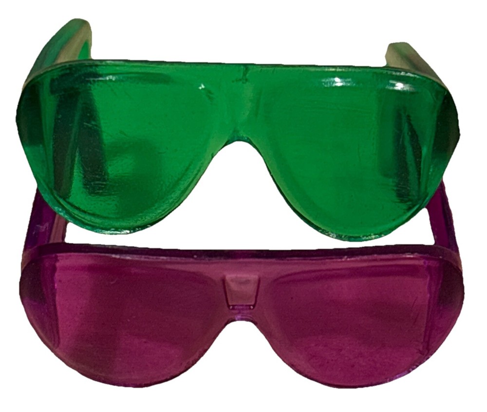 Barbie Ken Doll Retro Mod Sunglasses Translucent Purple & Green 80s Aviator