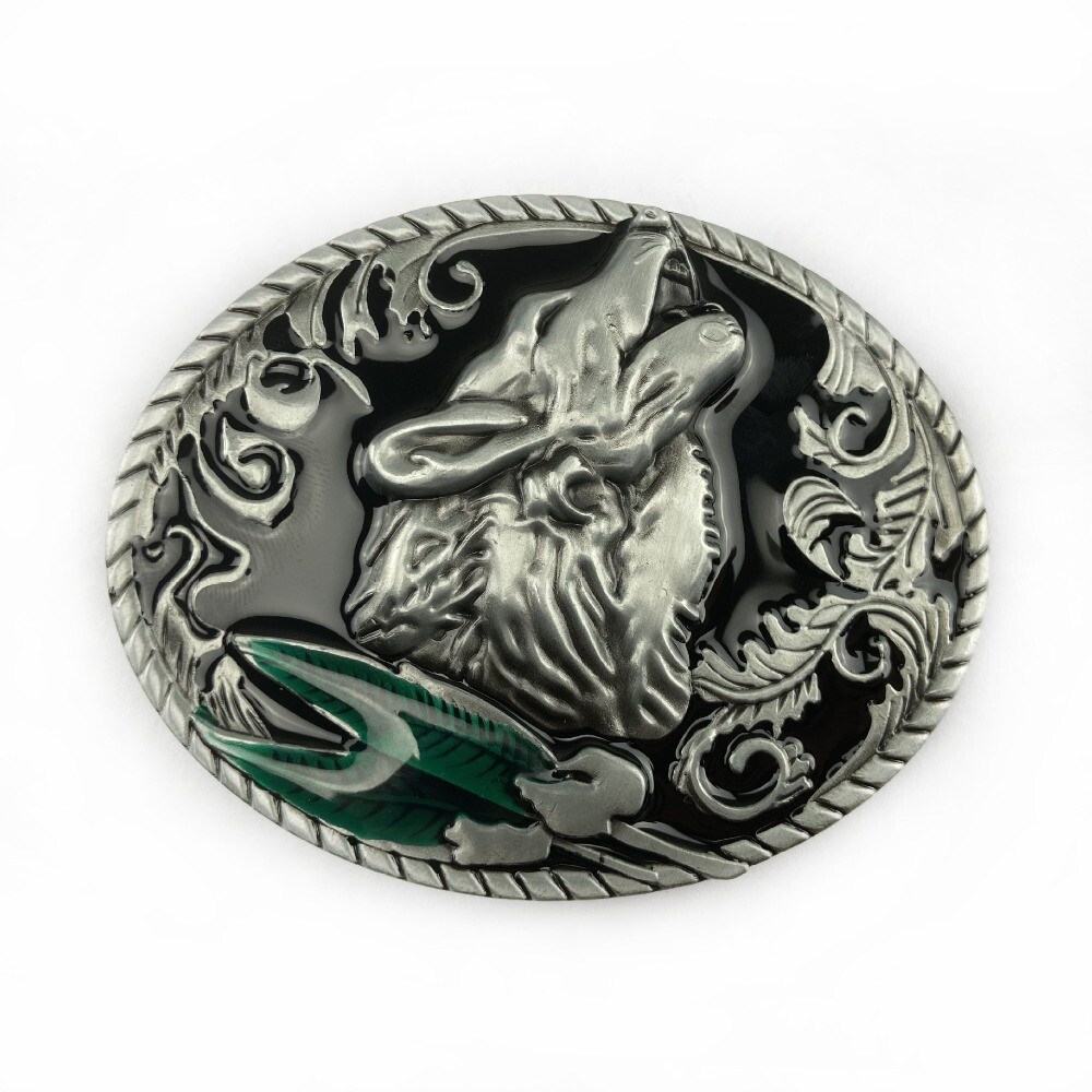 Western Cowboy Belt Buckle Men & Women USA Retro Rodeo Casual Wear Wolf Howling