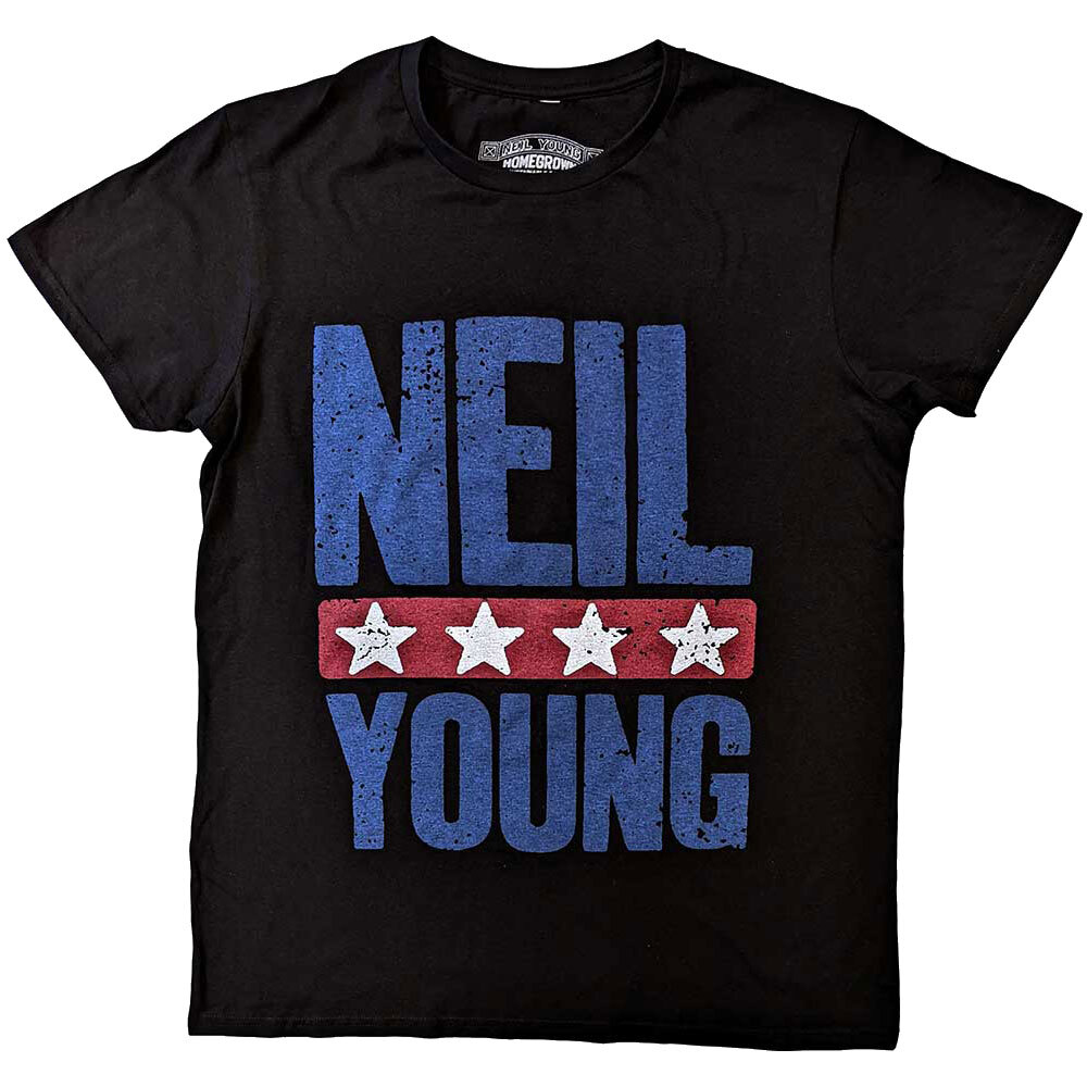 Neil Young Iconic Stars Logo Graphic T-Shirt