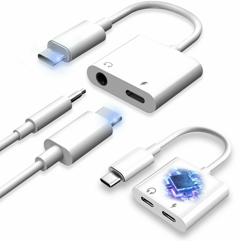 2in1 USB-C to AUX 3.5mm Cable Audio Adapter For S20 S21 S22 S23 S24 S25 Note 8 9