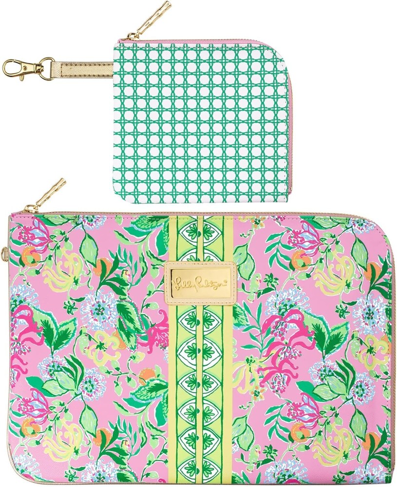 Lilly Pulitzer padded tech sleeve with zip pouch for Via Amore Spritzer laptop
