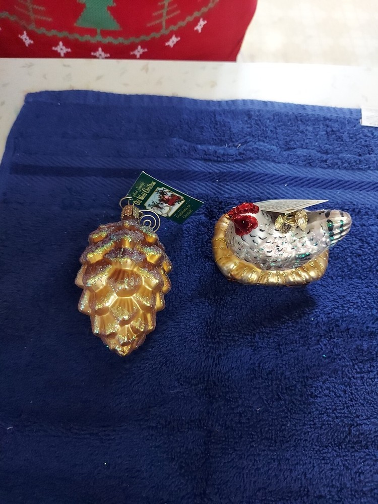 Old World Christmas Ornament, Pine Cone, Henry On Nest