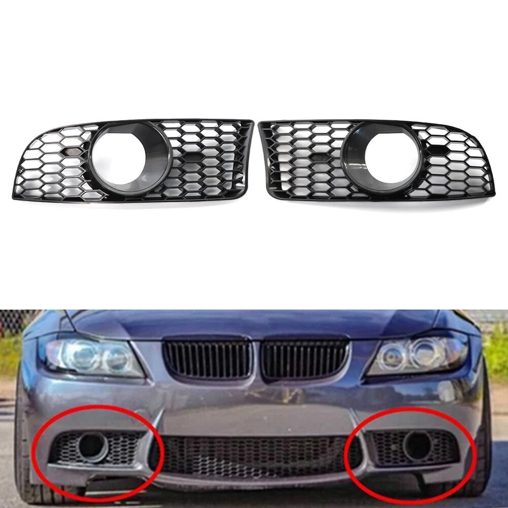 Front Bumper Fog Light GrilleFor BMW 3 Series E90 E92 E93 M3 Style 2009-2011