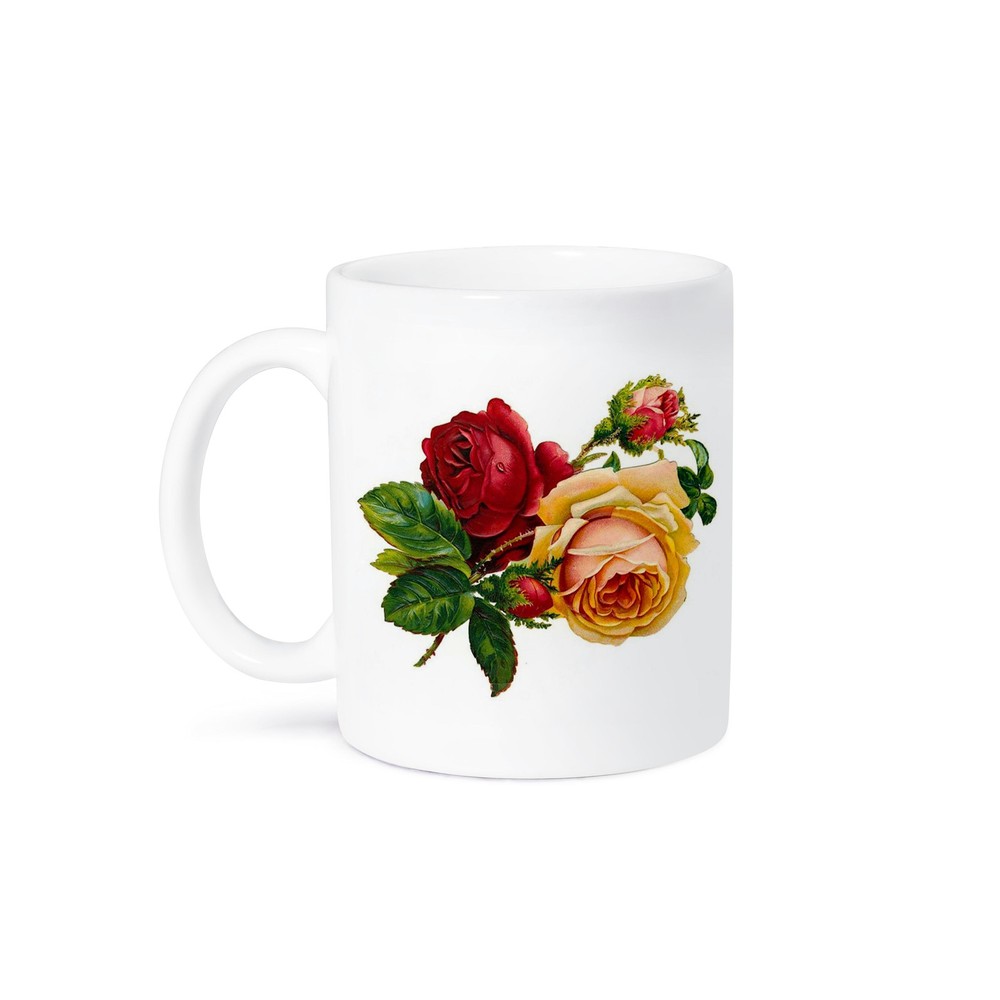 3dRose, Gold and Red Roses, Mug