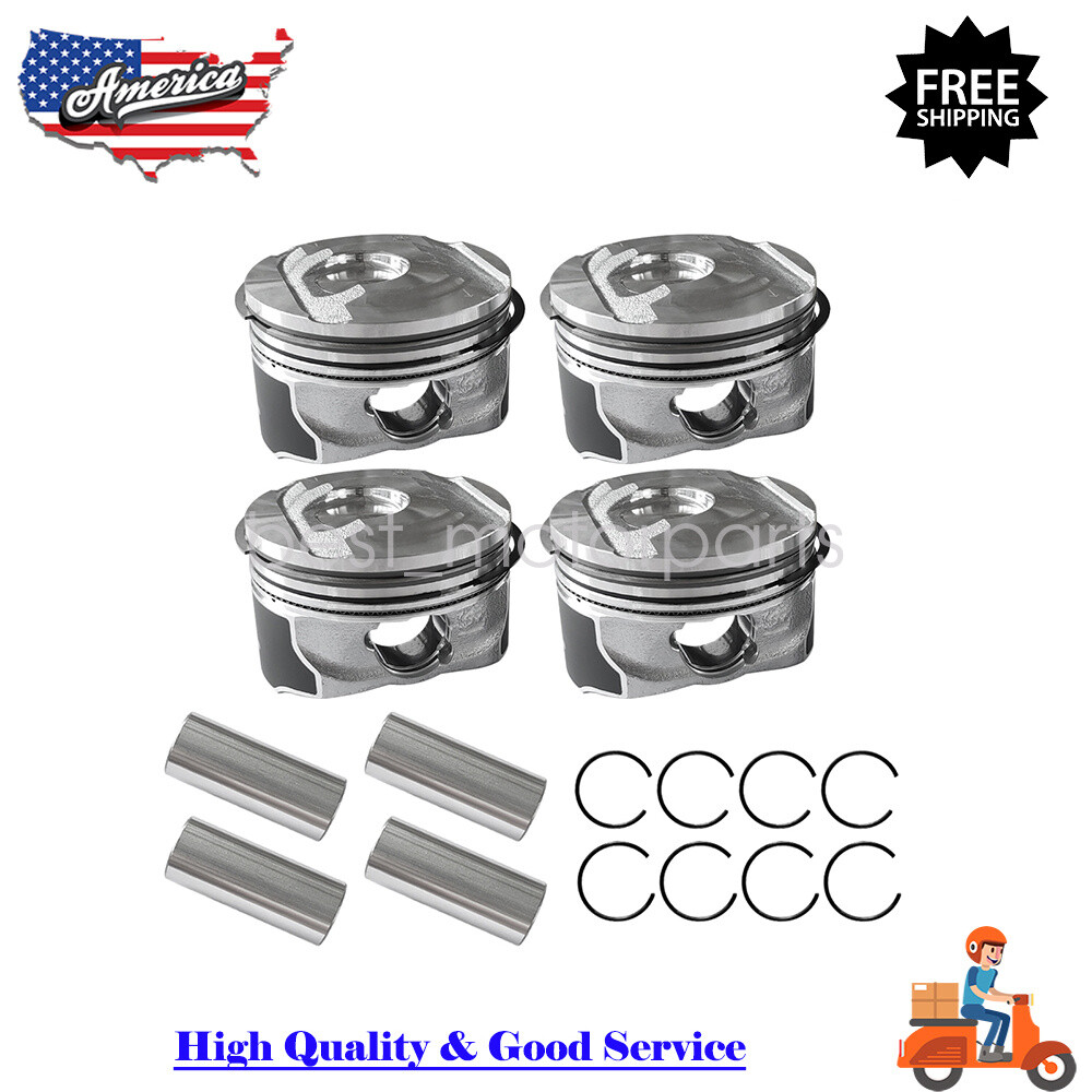 4Pcs Pistons & Rings Kit for Chevy Camaro Equinox Malibu Traverse 2.0L 2013-2020