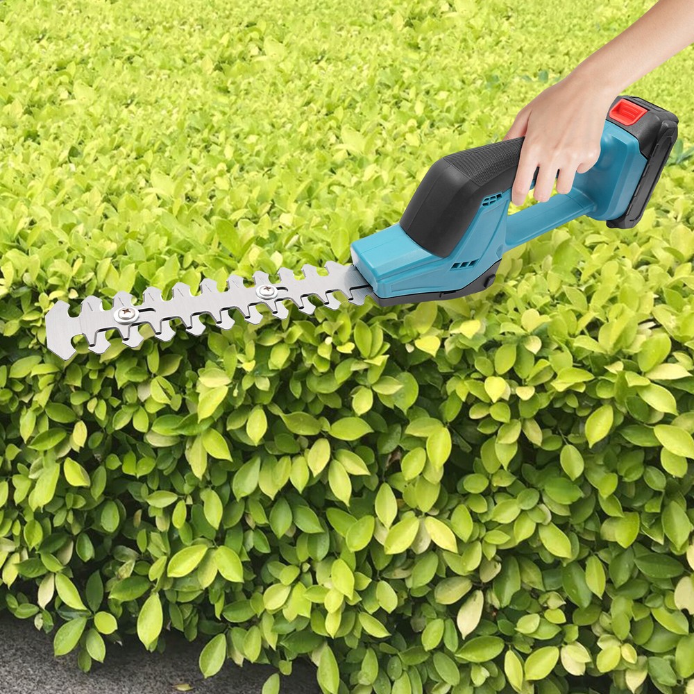 21V Cordless Hedge Trimmer, 2-In-1 Electric Shrub Trimmer & Handheld Grass Shear