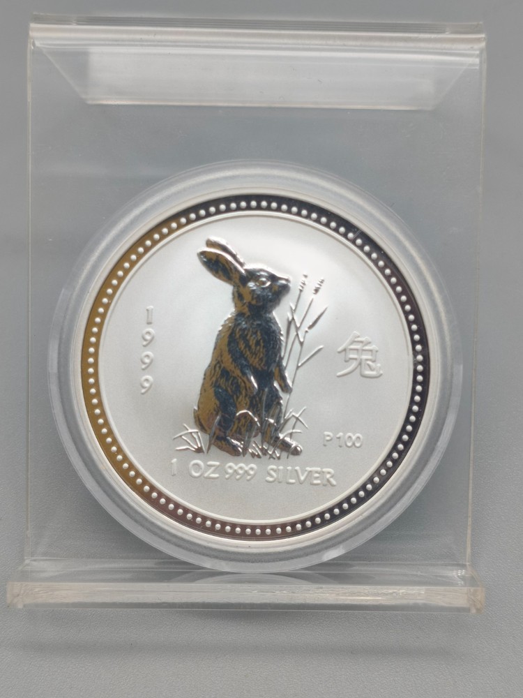 1999 Australia Lunar Year of the Rabbit 1 oz 999 Silver Coin