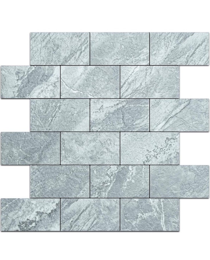 DICOFUN 9 Sheets Grey Slate Peel and Stick Backsplash Wall Tiles, 12